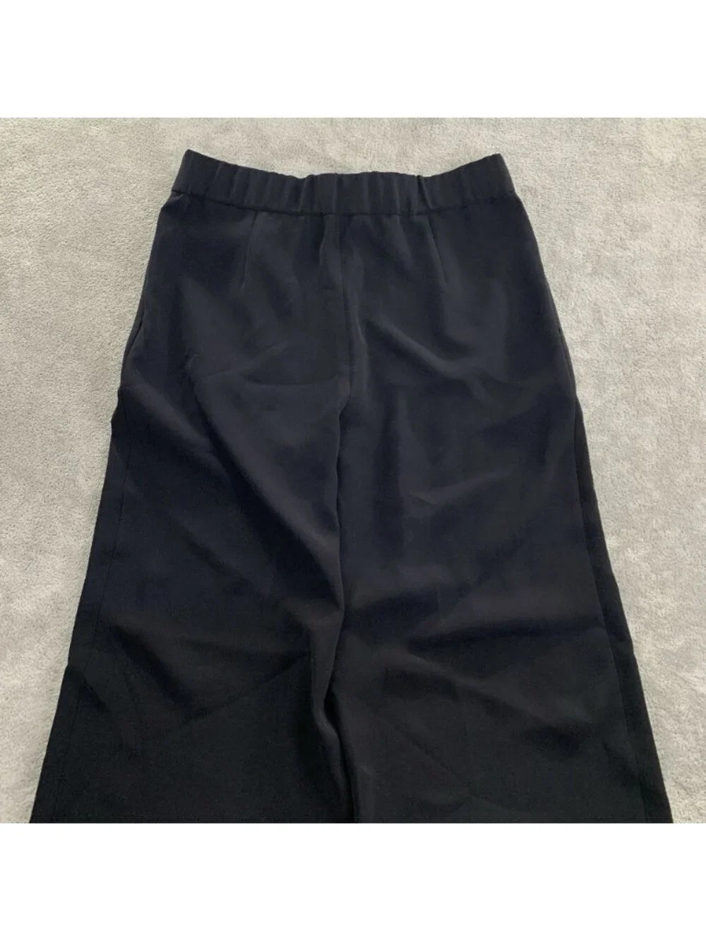 J.CREW Wide Leg Pleated Pants In Matte Crepe Womens 12 Black Polyester H2815